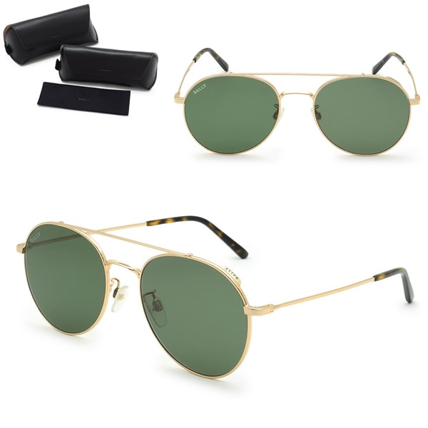 サングラス BY0008-D/S 28N 56 サングラス ノーズパッド UVカット メンズ ゴールド グリーン