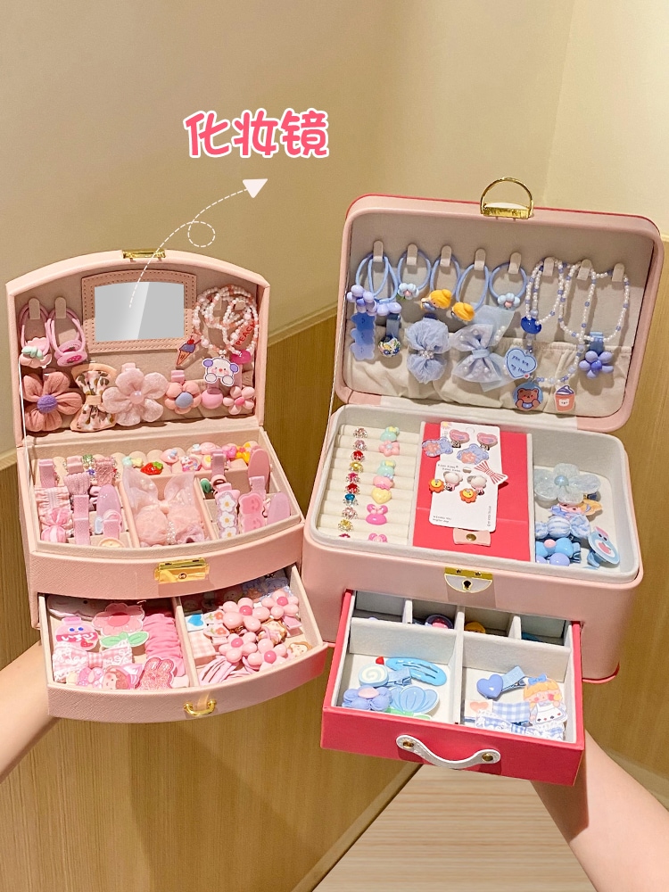 スウィートガールヘアアクセサリーギフトボックスピンクティアラジュエリーボックスヘアクリップセットプリンセスギフト 5,296円