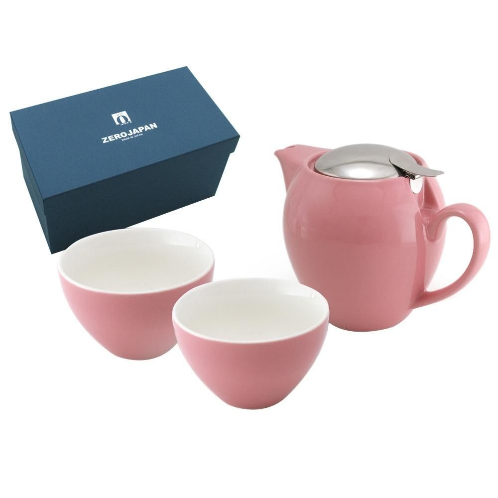 ZERO JAPAN ユニバーサルティーポット4人用+ティーカップワイドx2 ZG-003 ROS/ローズ