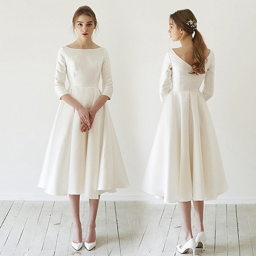 ウェディングドレス ミドルドレス 白 パーティードレス Aライン 大きいサイズ 二次会 結婚式 花嫁 ブライダル 演奏会 披露宴 発表会 舞台 コンサート 撮影 フォーマル 前撮り おしゃれ 海外挙式