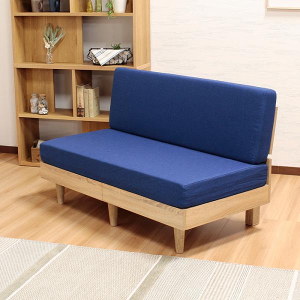 ソファ 2人掛け 二人掛 単品 椅子 ソファー 脚付き 木製 クッション 座面 背もたれ 北欧 モダン ナチュラル カントリー調 カフェ おしゃれ 19,047円