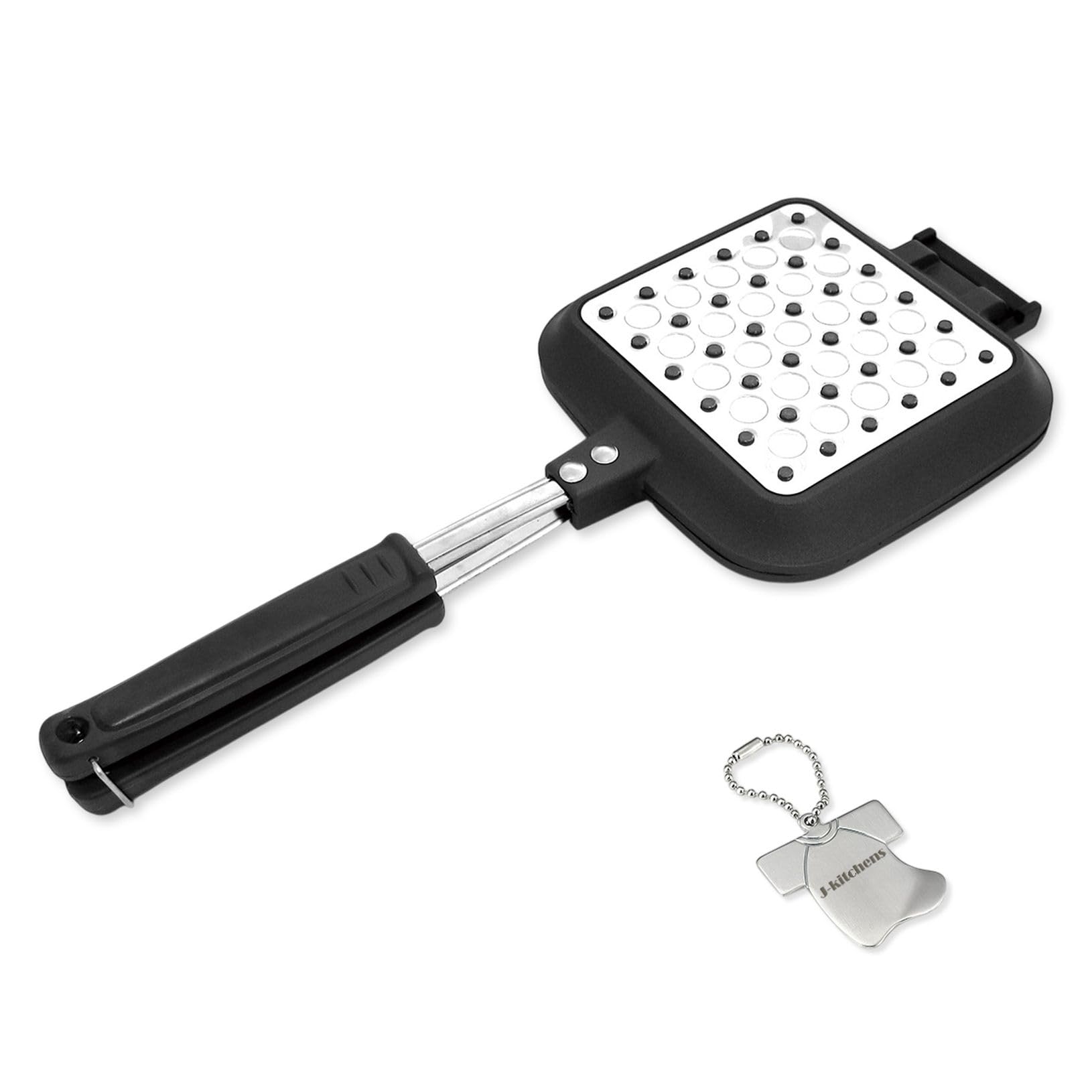 J-kitchens 具がこぼれにくい ホットサンドメーカー ふっ素樹脂加工 ガス IH対応 日本製 オリジナル カンキリくんT 付