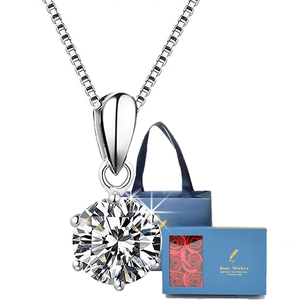 [Angels Closet] レディース ネックレス【 ダイヤモンド より輝く ジュエリー 1.0ct 】 モアッサナイト 1カラット ペンダント シルバー925 5層プラチナコーティング お祝い