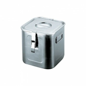 三宝産業 UK 18-8 パッキン/フック付角キッチンポット 16.5cm AA0862