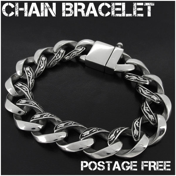 トライバル喜平 サージカルステンレス ブレスレット(20or21cm) メンズ腕飾り 腕輪
