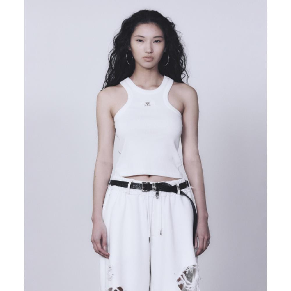 TREEMINGBIRD Metal Logo Point Sleeveless White TM2513T