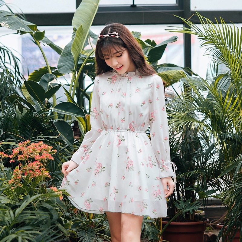 1151．花柄シフォンミニワンピース（ホワイト） 100,000円