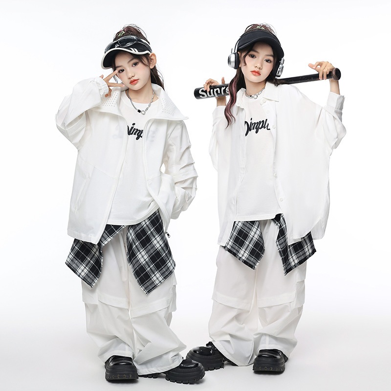 ストリートダンス子供ファッション子供ヒップホップファッションブランドジャケットスーツ子供ゆったりかっこいい演出衣装