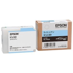 （まとめ） エプソン EPSON インクカートリッジ ライトシアン ICLC89 1個 (×3セット)