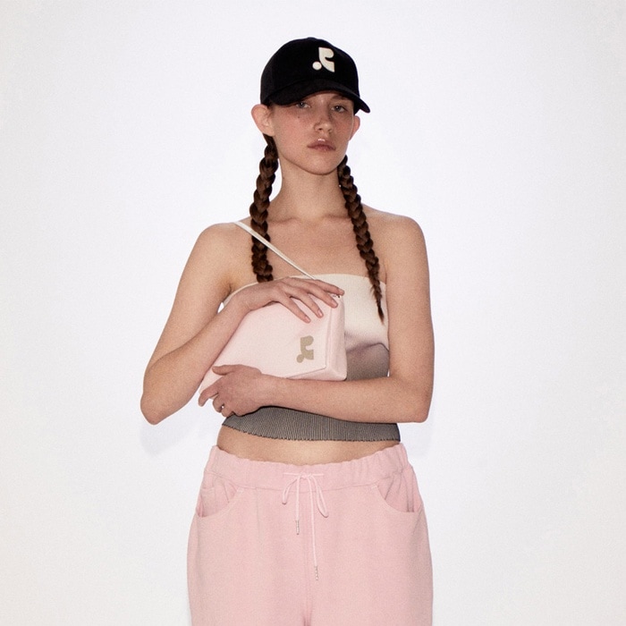 【REST & RECREATION】 RR LOGO NYLON SHOULDER BAG : PINK