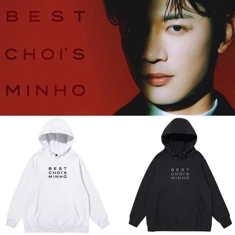 Shinee チェミンホ コンサート Best Choi s Minho 秋ルーズプルオーバーフード付きスウェットシャツ