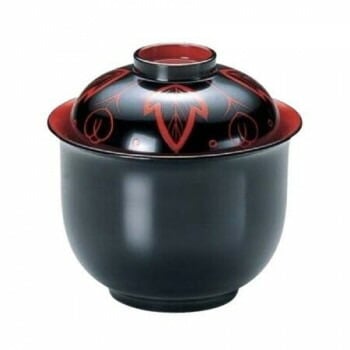 福井クラフト　すずらん小吸椀 黒吉野絵 手塗漆手描き 36500260