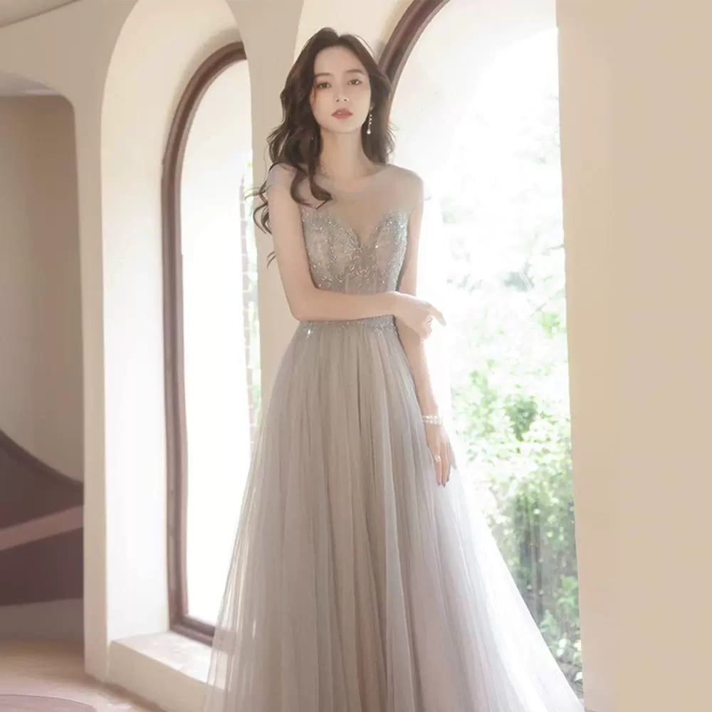 女性用イブニングドレス 2024 夏ファッション妖精宴会ホストドレス女性用