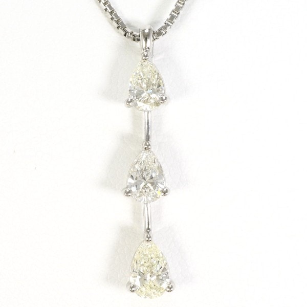 PT900 プラチナ PT850 ネックレス イエローダイヤ ダイヤ 計1.001 SIクラス 中古