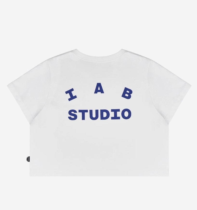 【IAB STUDIO】 IAB Studio Cropped T-Shirt White Navy