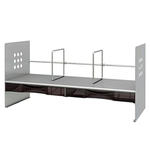 ブックスタンド H型 ケース付 間口65cm シルバー BS-650HC