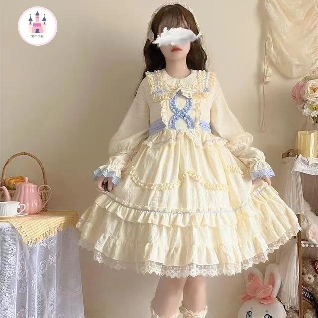 Hot!!!オリジナルデザインロリータ洋装高級感甘口op長袖ワンピース