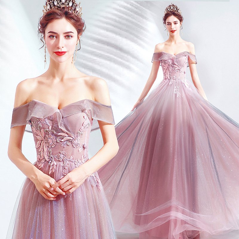 カラードレス ピアノ発表会ドレス コンサート ウエディングドレス ロングドレス パーティードレス コ