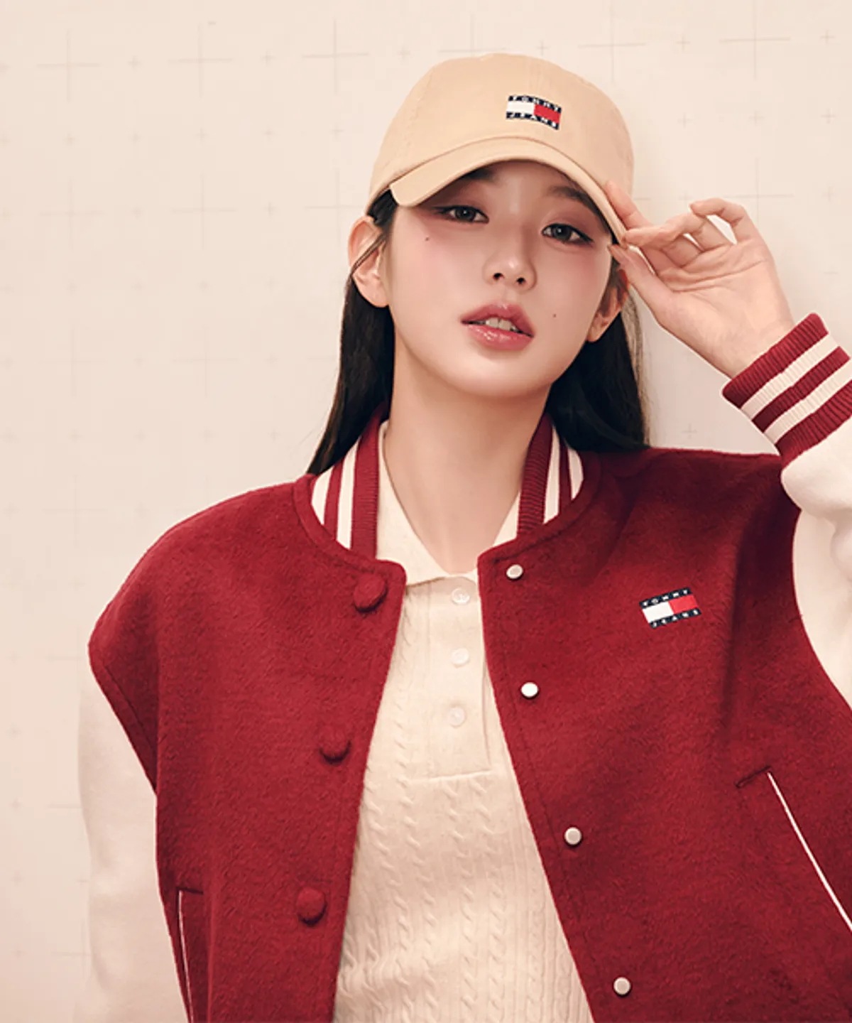 [MUSINSA EDITION] Crop Varsity Jacket (T32E7WJC45TWT1XIT) 限定版 IVE チャン·ウォニョン モデル着用 韓国の人気ファッシ