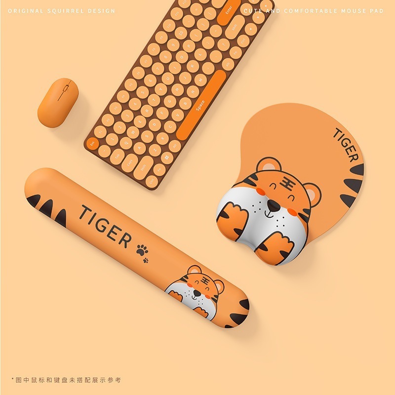 かわいいタイガーマウスマット特大かわいいスタイルガールズオフィスデスクコンピュータデスクトップパッドラップトップキーボードパッドリストガード