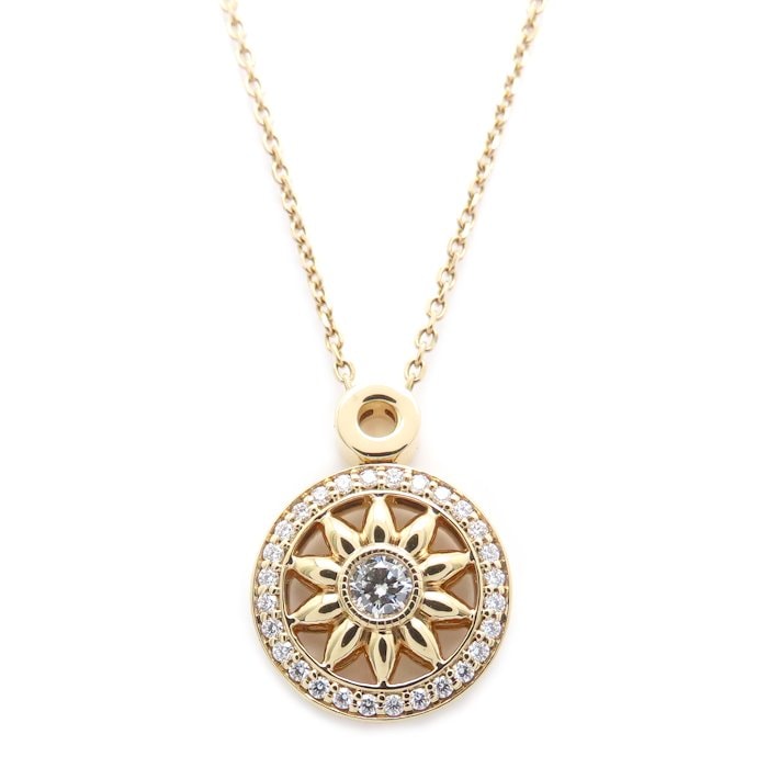 ゲート ネックレス ダイヤモンド0.12ct PEDRRD1MWG K18PG ピンクゴールド レディース/295519【中古】