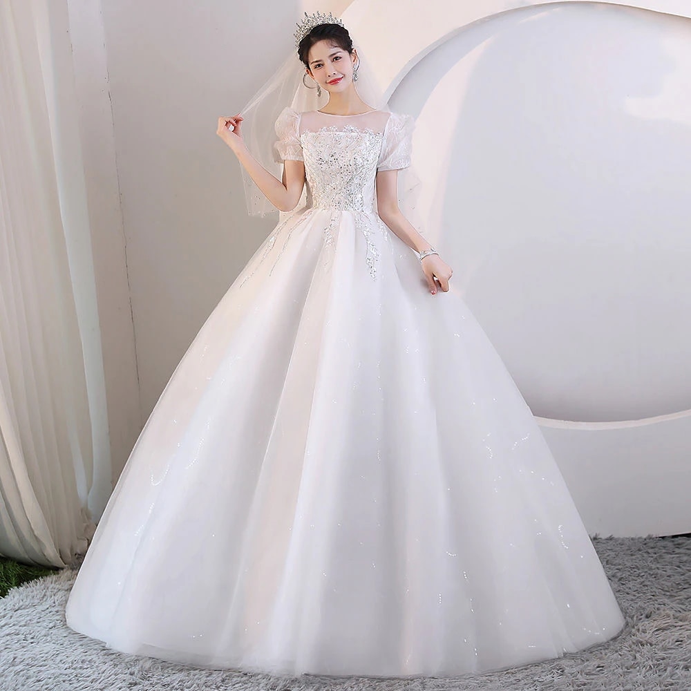 軽いウェディングドレス 2025 夏ブライダルガール小さなシンプルな結婚式の写真撮影に出かける