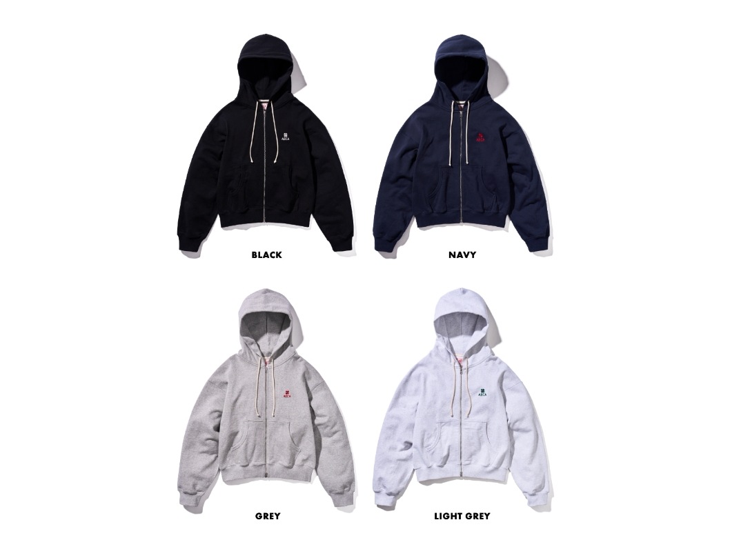 【AECA WHITE】 EVERYDAY AECA CLOVER ZIP UP HOODIE : 4COLOR