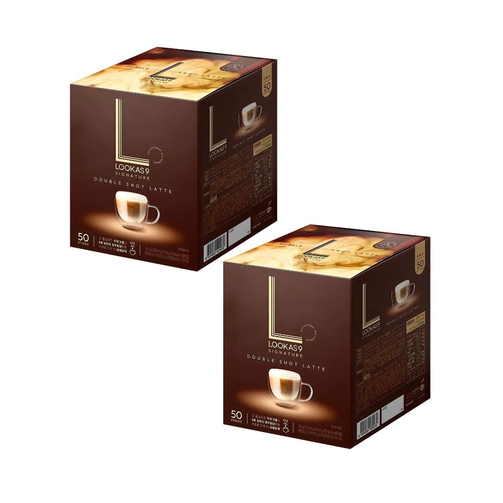 【2箱セット／50包】シグネチャーダブルショットラテ／濃厚ミルク風味・個包装タイプ・韓国カフェドリンク