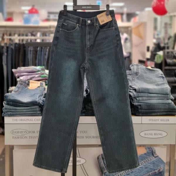 HC21 女性 インベッド 裏起毛 ルーズフィット ジーンズ NQL883 (S42328164)