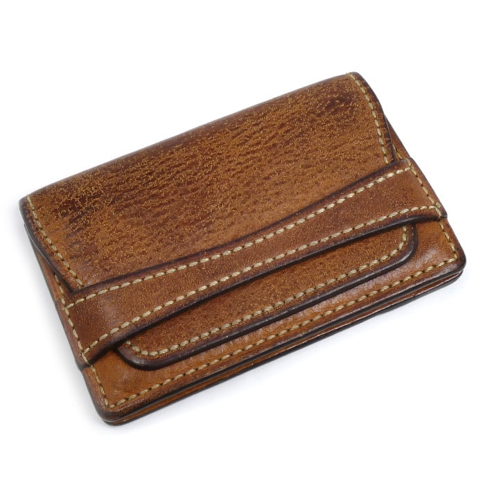 土屋鞄 ツチヤカバン ベルト ウルバーノ カードケース ブラウン メンズ 中古