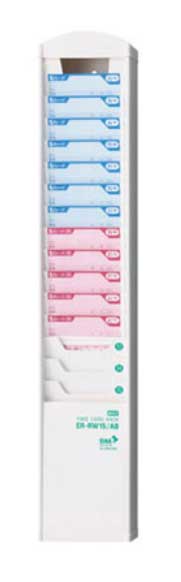 （まとめ買い）タイムカードラック 15人分 抗菌タイプ ホワイト ER-RW15/AB [x3]