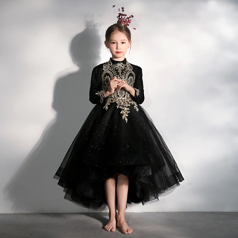 即納 子供ドレス キッズドレス 長袖 ピアノ発表会 ドレス ワンピース 女の子 フラワーガール フォーマルドレス 子どもドレス ジュニア ピアノ発表会 aラインワンピース プリンセスドレス 卒業式