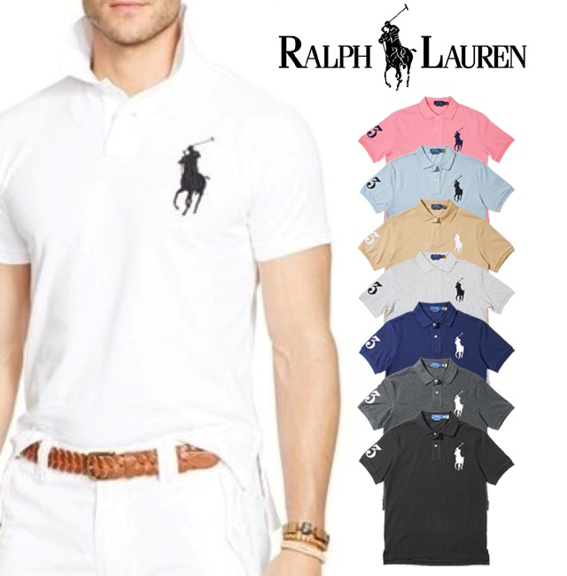 本物保証 メンズ コットン 鹿の子編み ビッグポニー＆No.3 エンブロイドししゅう 半袖ポロシャツ 8 カラー展開