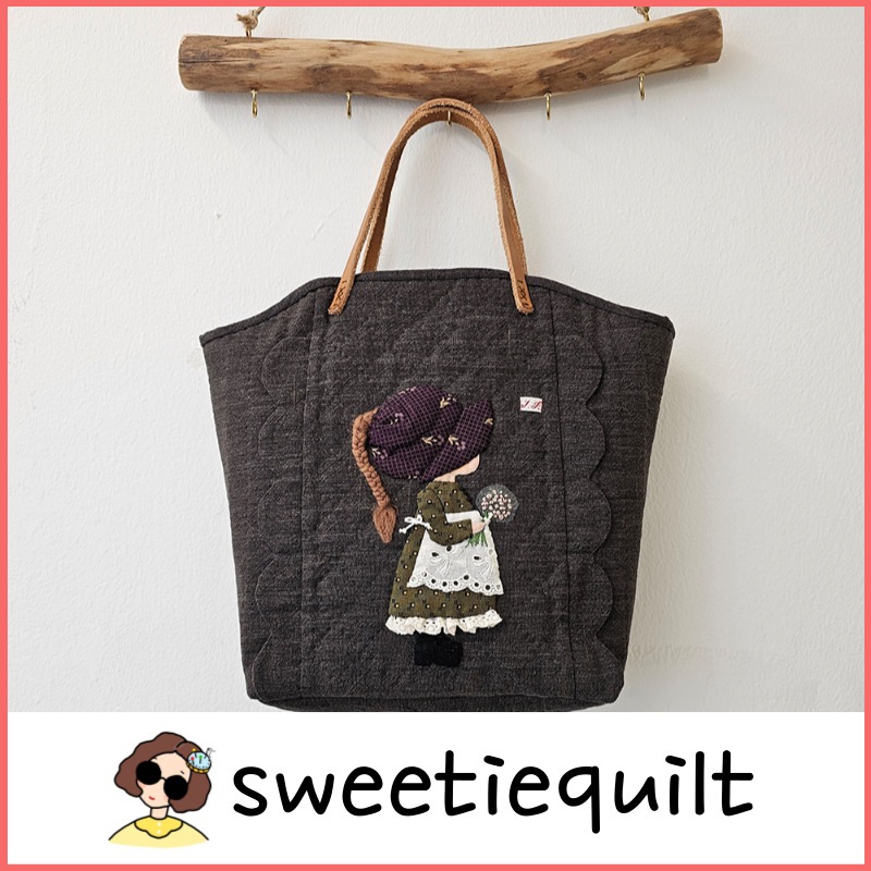 sweetiequilt／ジュリー ボンネットガール トートバッグ／DIYキット／キルティング／キルティングパッケージ／
