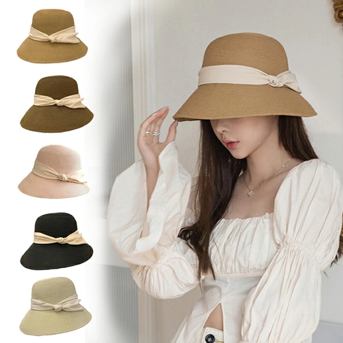 スーパーSALE 最大2000円OFFストローハット 帽子 レディース 小物 麦わら帽子 折りたたみ 持ち運び つば広 日焼け対策 UV 日焼け リボン おしゃれ ハット 折りたたみ 紫外線カット 春