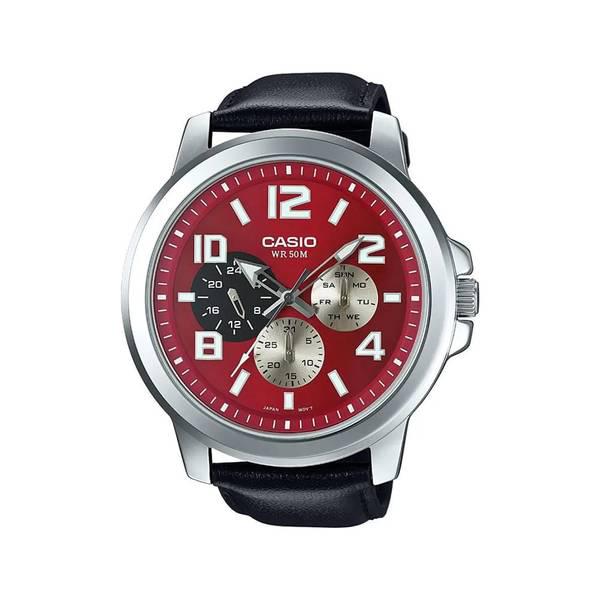 MTP-X300L-4A ビッグサイズ アナログ メンズ レザー 腕時計 ドレスウォッチ
