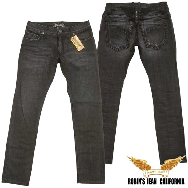 ROBIN S JEAN ロビンズジーン メンズ デニム ローライズ スリム ストレート パンツ BLK VIN.MED 105 safari サファリ LEON レオン 掲載 ハイブランド ジーンズ