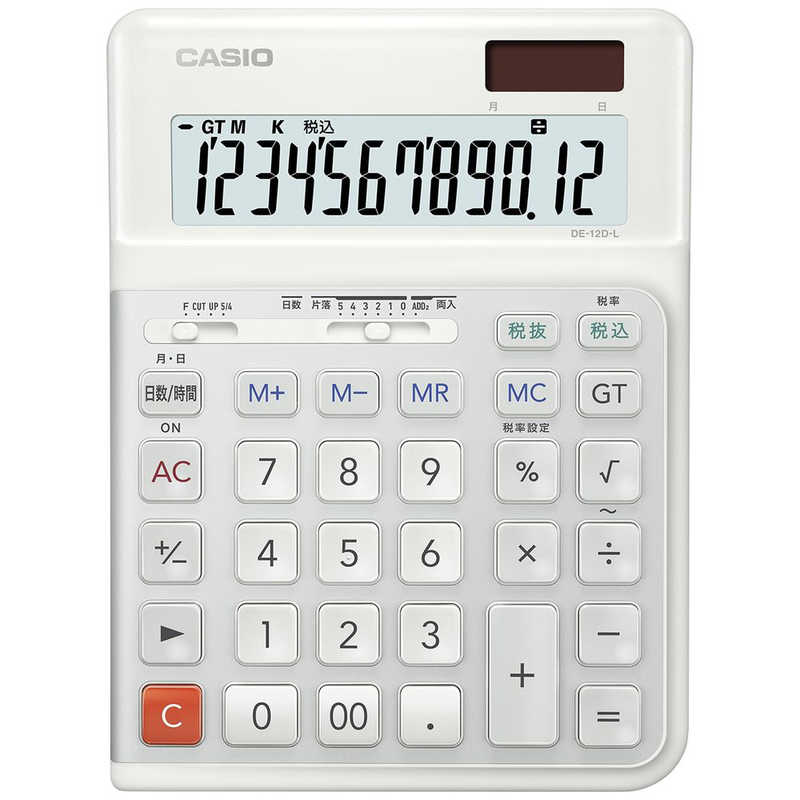 カシオ　CASIO　人間工学電卓 デスクタイプ・左手用 ［12桁］ ホワイト　DE-12D-L-WE-N 7,658円