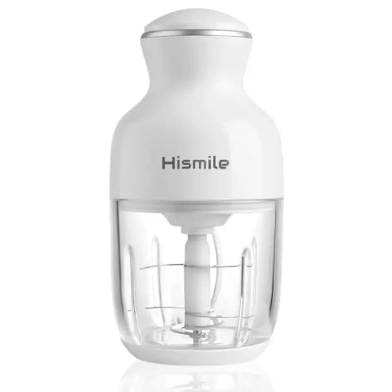 Hismile フードプロセッサー 350W電動ハイパワー フードチョッパー フードミキサー 氷も砕けるステンレス製カッター 肉ミンチ 野菜のみじん切り 離乳食 ジュース 一台多役 小型軽量500ml