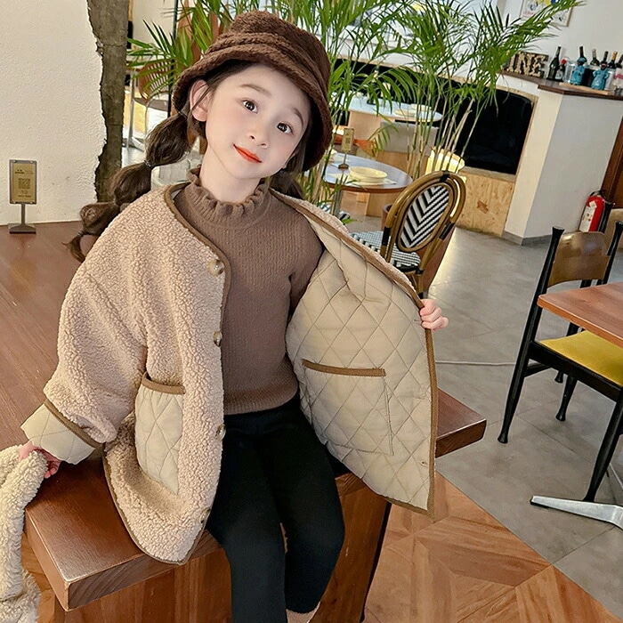 リバーシブル ボアコート 中綿 ジャケット コート キッズ 女の子 男の子 子供 ボア アウター ジャンパー フリースパーカー 子供服 キッズ ジュニア 子供 こども おしゃれ 防寒着 かわいい 保育 5,621円