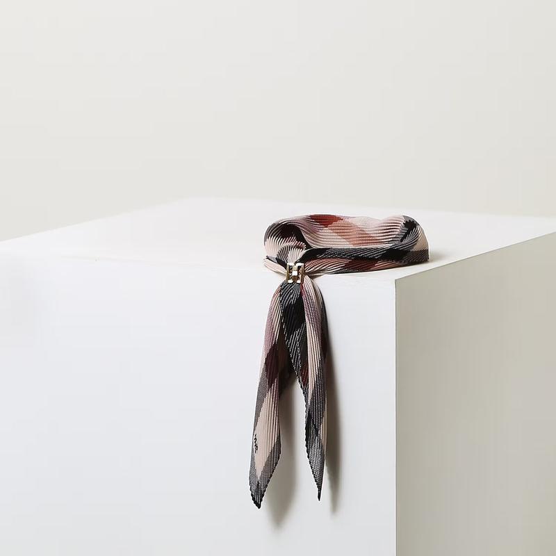 DCSC6E310W2 [スカーフ] [リングセット]ブラウンチェック スカーフ