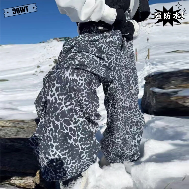 スノパンツ 2026 ヒョウ柄 グレー カーキ パンツ レディース メンズ スノーボードウェア スキーウェア スノボウェア ロングパンツ