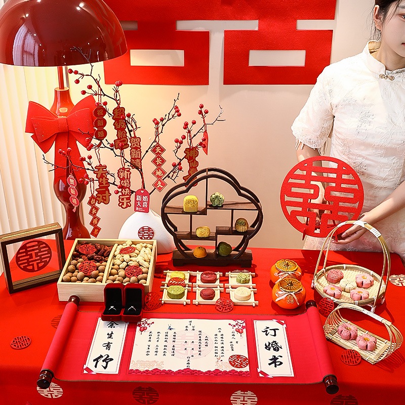 宴会テーブルアレンジメント装飾結婚式の中国の結婚式の本デザートテーブルフルーツプレート小さな装飾品ウェディングケーキペストリーフル