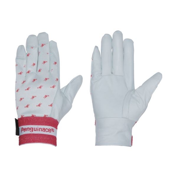 （まとめ）ペンギンエース 国産クレスト甲メリ/サイズプリント 白（M） TH-545 1双[x5]