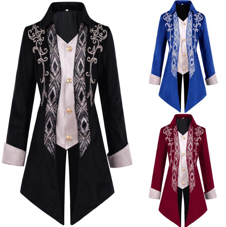 燕尾服 舞台衣装 大人用コスチューム ロング丈ジャケット 中世紀欧風 王子様 伯爵 貴族コスプレ 吸血鬼 ステージ衣装 ハロウィンコスチューム ハロウィンパーティー 舞台劇 学園祭 お芝居 舞台衣裳