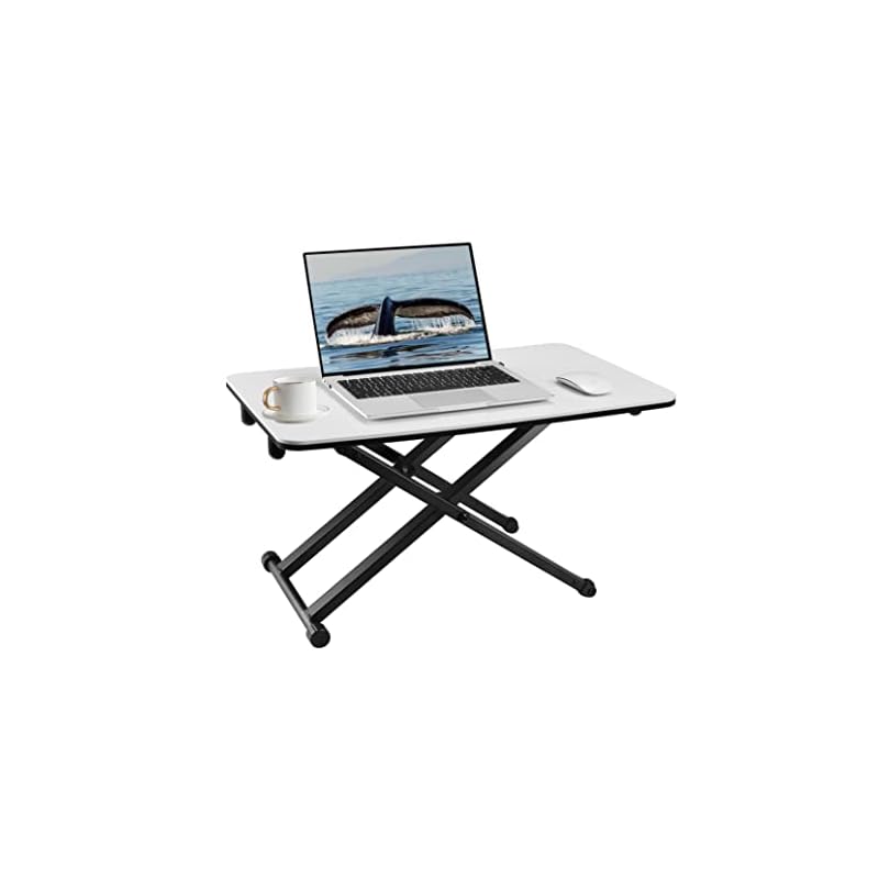 ETHU 卓上スタンディングデスク スタンディングテーブル 昇降式デスク リフティングテーブル 高さ調整可能 折りたたみ スタンディングワーク 在宅勤務 在宅ワーク 完成品 ホワイト