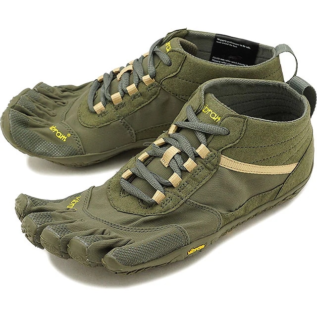 メンズ ハイキング アウトドア カジュアル向け 5本指シューズ V-TREK ベアフット Military/Dark Grey 靴 [18M7402] 正規取扱店