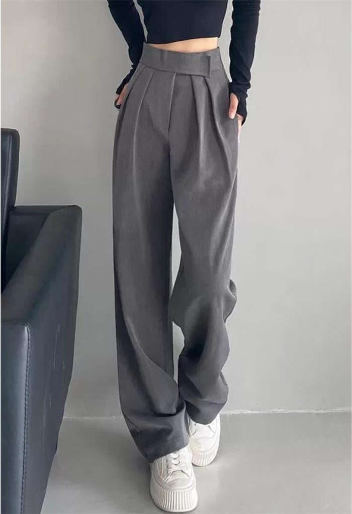 タックワイドパンツ レディース ボトムス 春 秋 イージーパンツ ワイドパンツ マジックテープ タック スラックス 美シルエット オリジナル タックパンツ ハイウエスト ロング丈 マキシ丈 上品 きれ