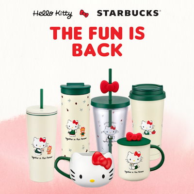 ハローキティー✖️スタバ 台湾スタバ】9/10「Hello Kitty×STARBUCKS」コラボ商品発売