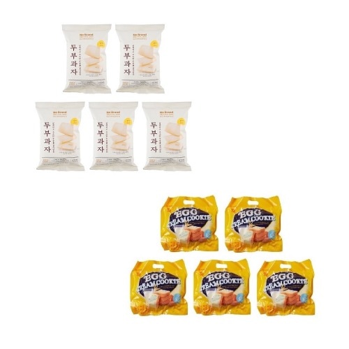 ノーブランド豆腐菓子112g x5個+エッグクリームクッキー300g x5個学校事務所